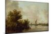 Wooded River Landscape with Fishermen-Jan Van Goyen-Mounted Giclee Print