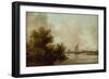 Wooded River Landscape with Fishermen-Jan Van Goyen-Framed Giclee Print