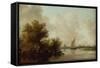 Wooded River Landscape with Fishermen-Jan Van Goyen-Framed Stretched Canvas