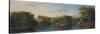 Wooded River Landscape-George the Elder Barret-Stretched Canvas