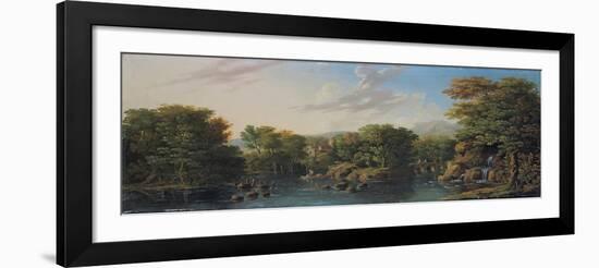 Wooded River Landscape-George the Elder Barret-Framed Giclee Print