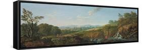 Wooded River Landscape-George the Elder Barret-Framed Stretched Canvas