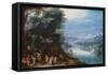 Wooded River Scenery with Road Way, C. 1602-Feb Brueghel-Framed Stretched Canvas