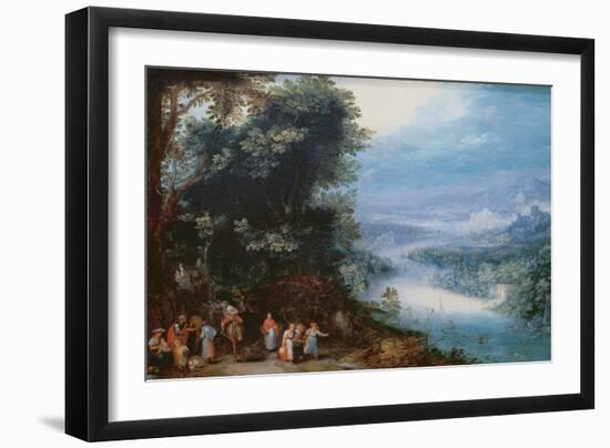 Wooded River Scenery with Road Way, C. 1602-Feb Brueghel-Framed Giclee Print