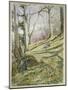 Wooded Slope with Four Figures-John William Inchbold-Mounted Giclee Print