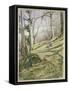 Wooded Slope with Four Figures-John William Inchbold-Framed Stretched Canvas