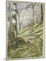 Wooded Slope with Four Figures-John William Inchbold-Mounted Giclee Print