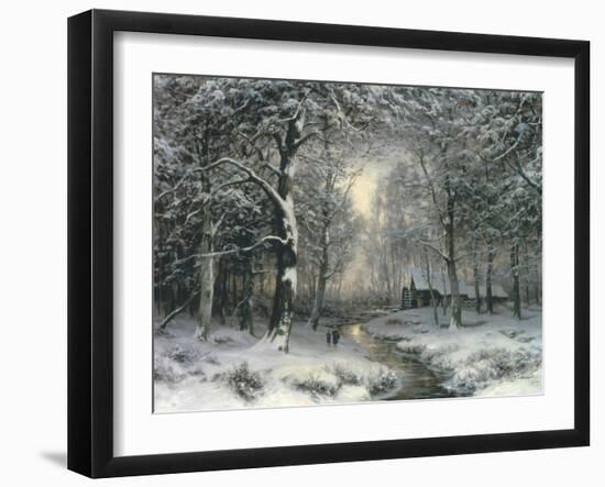 Wooded Winter Landscape, c.1899-Carl Fahrbach-Framed Giclee Print