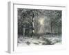 Wooded Winter Landscape, c.1899-Carl Fahrbach-Framed Giclee Print