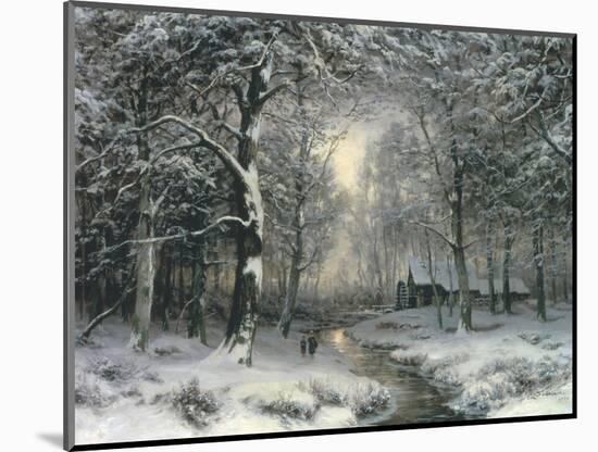 Wooded Winter Landscape, c.1899-Carl Fahrbach-Mounted Giclee Print