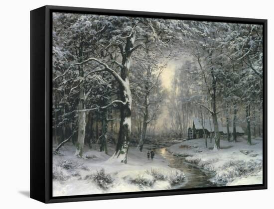 Wooded Winter Landscape, c.1899-Carl Fahrbach-Framed Stretched Canvas