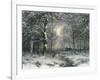 Wooded Winter Landscape, c.1899-Carl Fahrbach-Framed Giclee Print