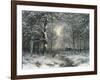 Wooded Winter Landscape, c.1899-Carl Fahrbach-Framed Giclee Print