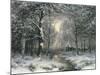 Wooded Winter Landscape, c.1899-Carl Fahrbach-Mounted Giclee Print