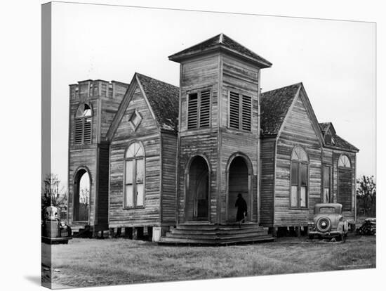 Wooden African American Baptist Church-Charles E^ Steinheimer-Stretched Canvas