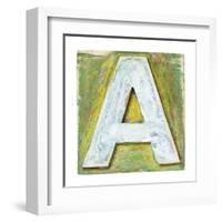 Wooden Alphabet Block, Letter A-donatas1205-Framed Art Print