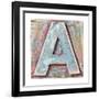 Wooden Alphabet Block, Letter A-donatas1205-Framed Art Print