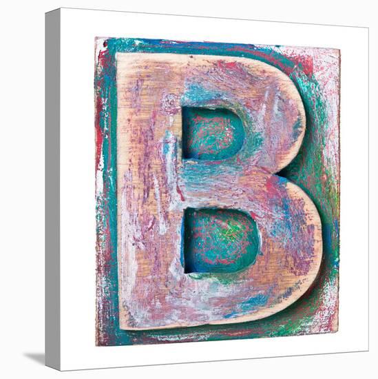 Wooden Alphabet Block, Letter B-donatas1205-Stretched Canvas