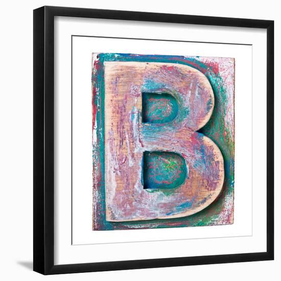 Wooden Alphabet Block, Letter B-donatas1205-Framed Premium Giclee Print