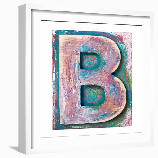 Wooden Alphabet Block, Letter B-donatas1205-Framed Premium Giclee Print