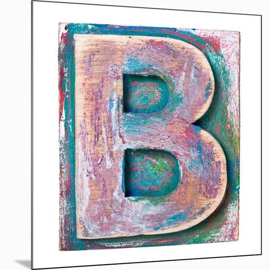 Wooden Alphabet Block, Letter B-donatas1205-Mounted Premium Giclee Print