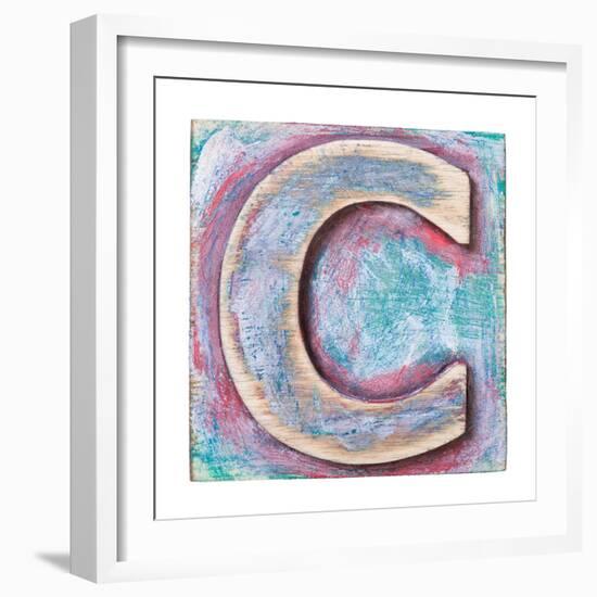 Wooden Alphabet Block, Letter C-donatas1205-Framed Premium Giclee Print