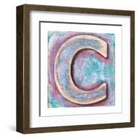 Wooden Alphabet Block, Letter C-donatas1205-Framed Art Print