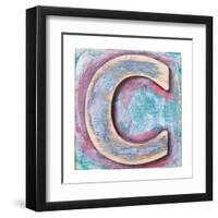 Wooden Alphabet Block, Letter C-donatas1205-Framed Art Print