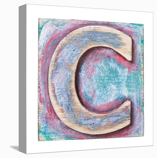 Wooden Alphabet Block, Letter C-donatas1205-Stretched Canvas