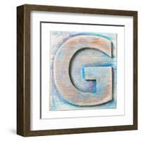 Wooden Alphabet Block, Letter G-donatas1205-Framed Art Print