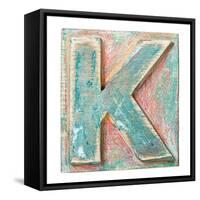 Wooden Alphabet Block, Letter K-donatas1205-Framed Stretched Canvas