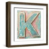 Wooden Alphabet Block, Letter K-donatas1205-Framed Art Print