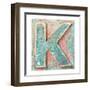 Wooden Alphabet Block, Letter K-donatas1205-Framed Art Print