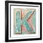 Wooden Alphabet Block, Letter K-donatas1205-Framed Art Print