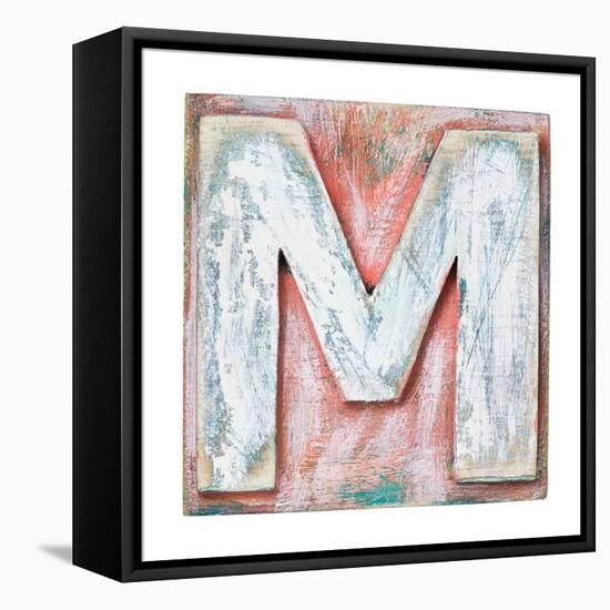 Wooden Alphabet Block, Letter M-donatas1205-Framed Stretched Canvas