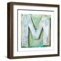 Wooden Alphabet Block, Letter M-donatas1205-Framed Art Print