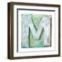 Wooden Alphabet Block, Letter M-donatas1205-Framed Art Print