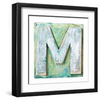 Wooden Alphabet Block, Letter M-donatas1205-Framed Art Print