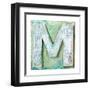 Wooden Alphabet Block, Letter M-donatas1205-Framed Art Print