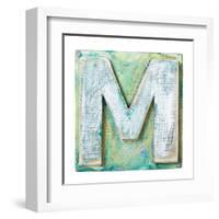 Wooden Alphabet Block, Letter M-donatas1205-Framed Art Print