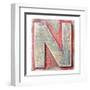 Wooden Alphabet Block, Letter N-donatas1205-Framed Art Print