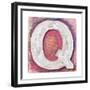 Wooden Alphabet Block, Letter Q-donatas1205-Framed Premium Giclee Print