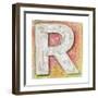 Wooden Alphabet Block, Letter R-donatas1205-Framed Art Print