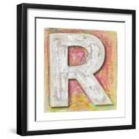 Wooden Alphabet Block, Letter R-donatas1205-Framed Art Print