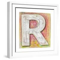 Wooden Alphabet Block, Letter R-donatas1205-Framed Art Print