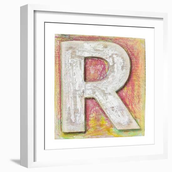 Wooden Alphabet Block, Letter R-donatas1205-Framed Art Print