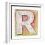 Wooden Alphabet Block, Letter R-donatas1205-Framed Art Print