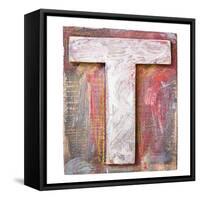 Wooden Alphabet Block, Letter T-donatas1205-Framed Stretched Canvas