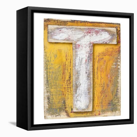 Wooden Alphabet Block, Letter T-donatas1205-Framed Stretched Canvas