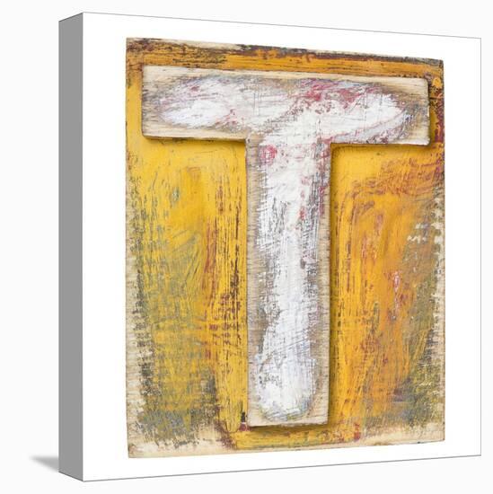 Wooden Alphabet Block, Letter T-donatas1205-Stretched Canvas